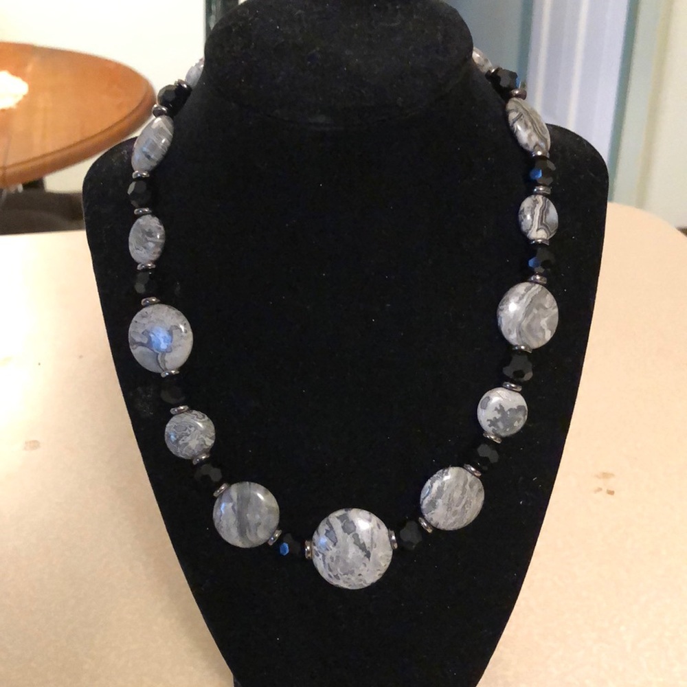 Midnight Lace Necklace and Earrings